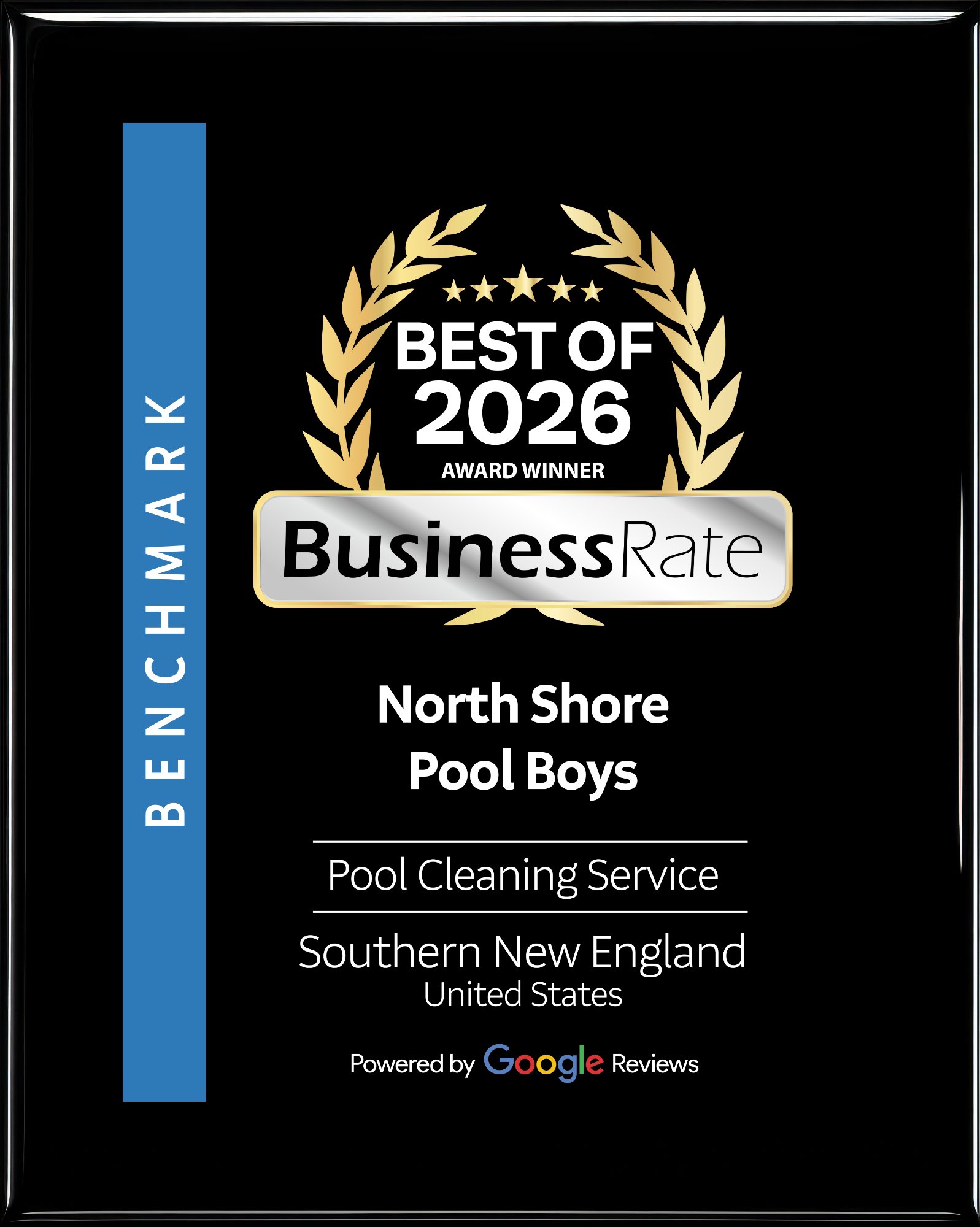 North Shore Pool Boys Best Pool Cleaning Service 2026 BusinessRate Benchmark Award Southern New England